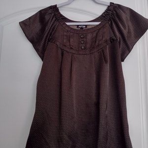Chocolate brown satin top